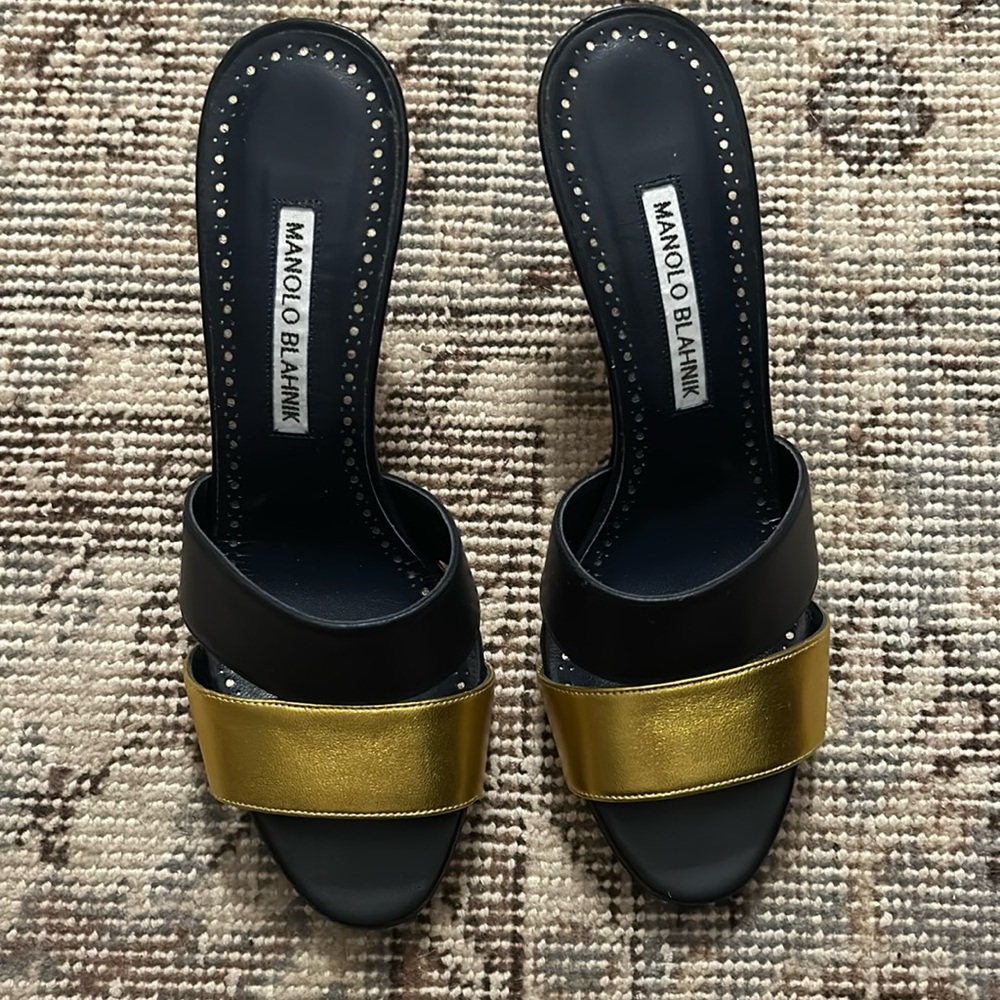 Navy & Gold Manolo Blahnik